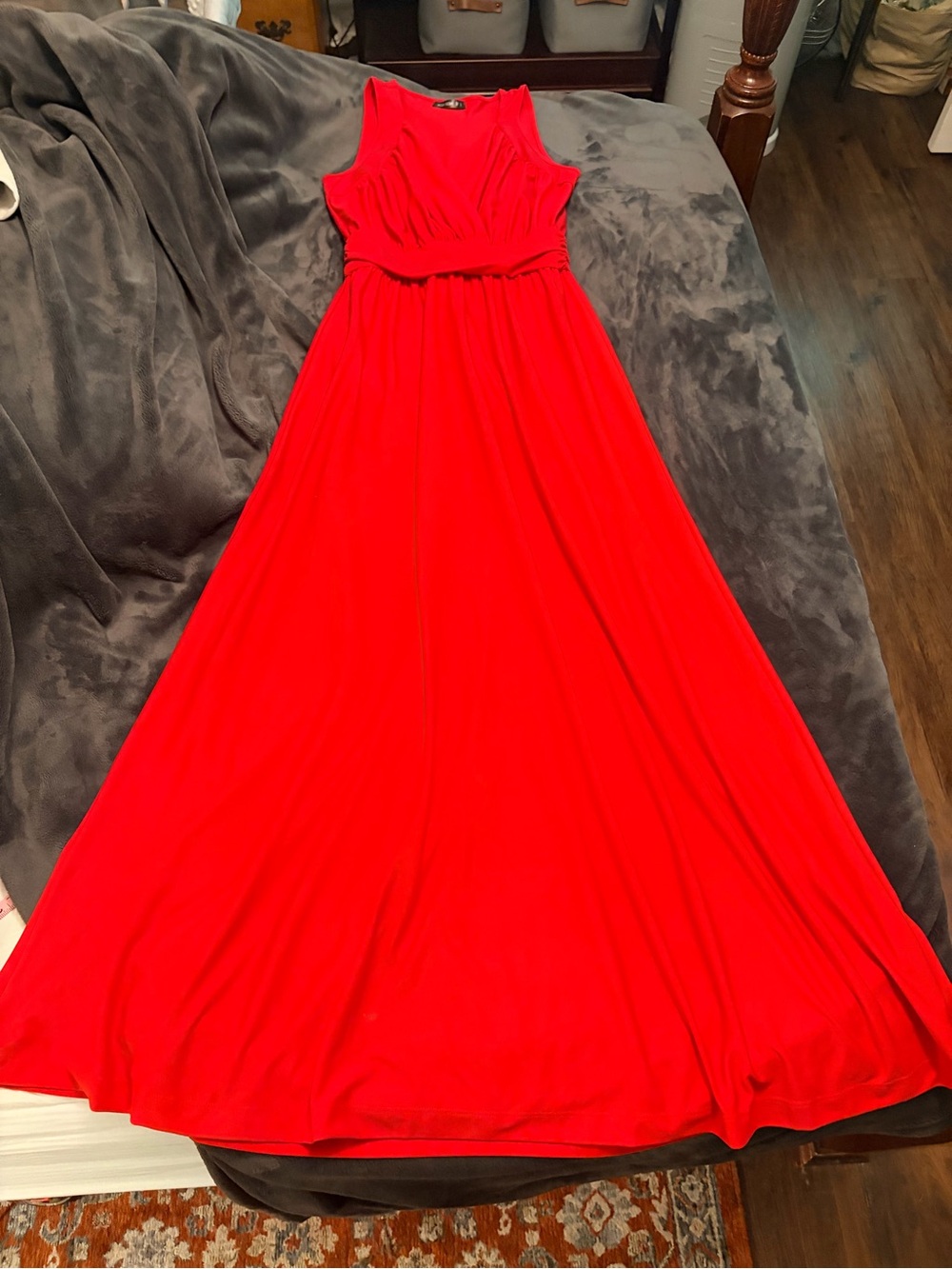 Red Sleeveless Maxi Dress - Unbranded